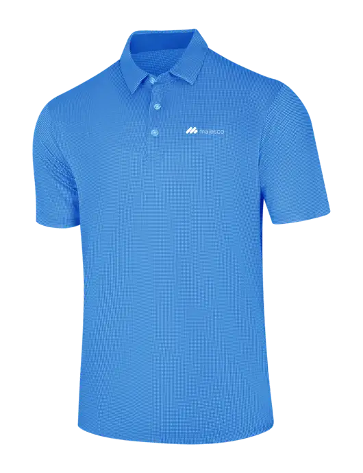 Callaway Carolina Blue Fashion Gingham Polo w/Majesco Logo