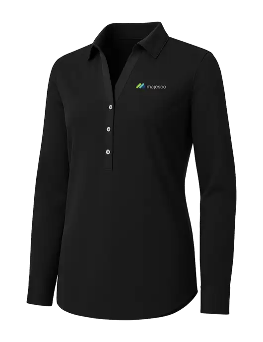 Womens Black City Stretch Shirt w/Majesco Logo
