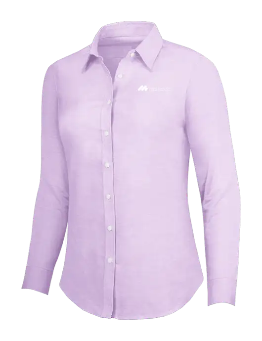 Soft Purple Womens SuperPro Oxford Shirt w/Majesco Logo