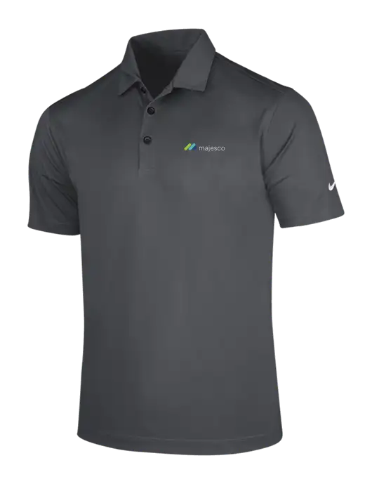NIKE Dark Grey Dri-Fit Vertical Mesh Polo w/Majesco Logo