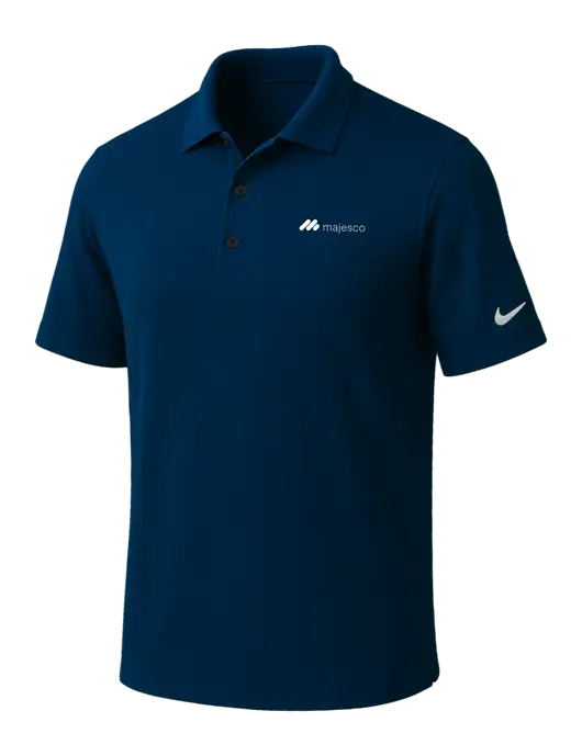 NIKE Navy Dri-Fit Micro Pique Polo w/Majesco Logo