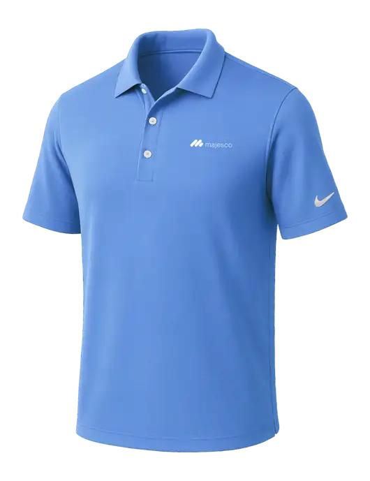 NIKE Carolina Blue Dri-Fit Micro Pique Polo w/Majesco Logo