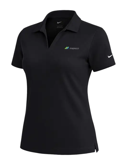 NIKE Black Womens Dri-Fit Micro Pique Polo w/Majesco Logo