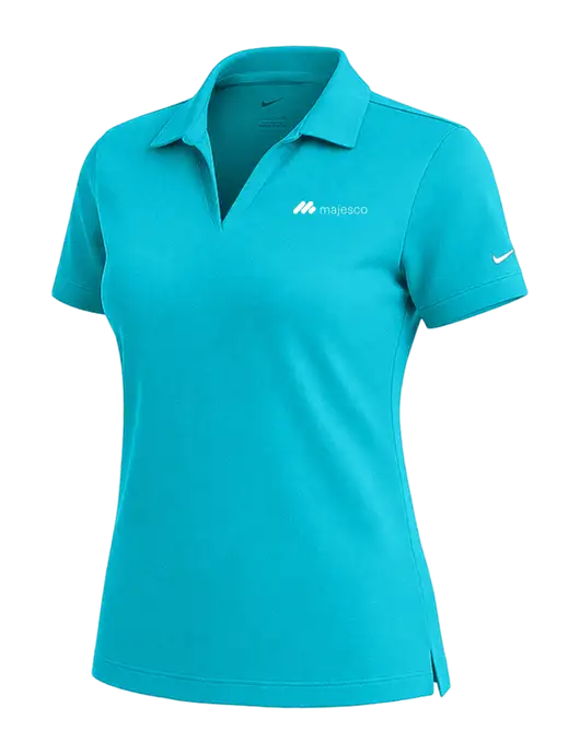 NIKE Sapphire Blue Womens Dri-Fit Micro Pique Polo w/Majesco Logo