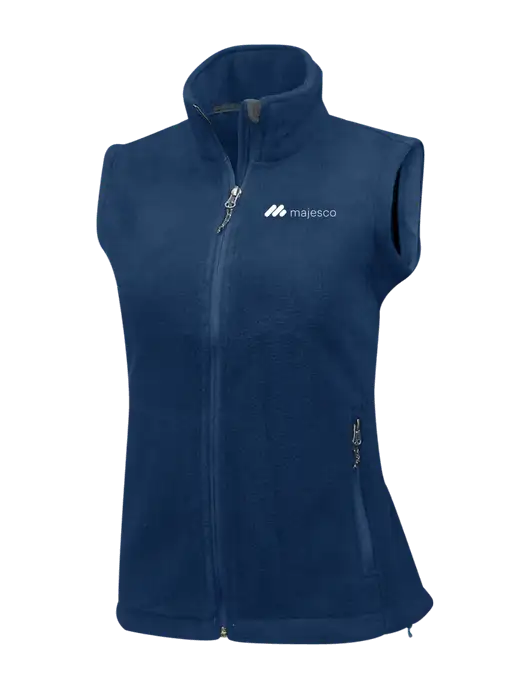 Navy Womens Fleece Vest w/Majesco Logo