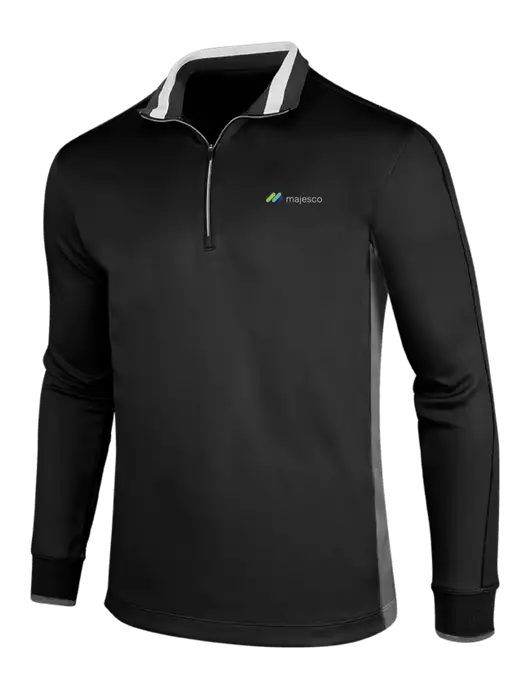 NIKE Black/Dark Grey/White Dry-Fit 1/2 Zip Cover-Up w/Majesco Logo