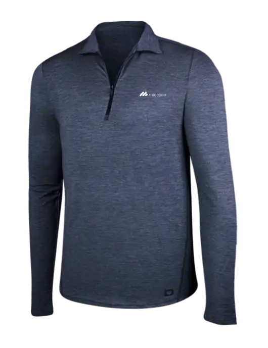 OGIO Blue Indigo Heather Endurance Force 1/4 Zip w/Majesco Logo