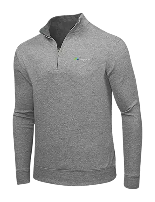 Medium Heather Grey/Charcoal Heather Interlock 1/4 Zip w/Majesco Logo