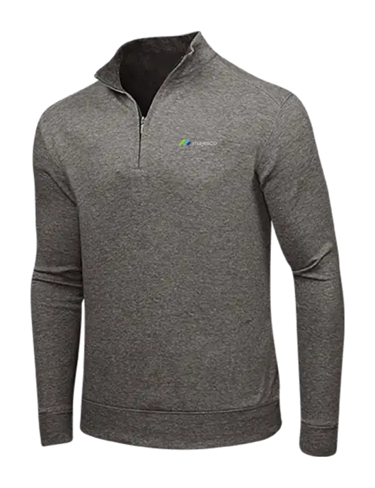 Charcoal Heather/Medium Heather Grey Interlock 1/4 Zip w/Majesco Logo