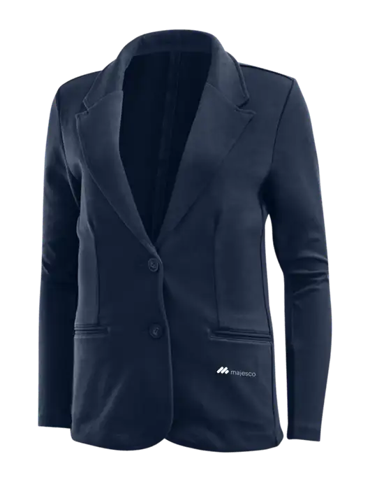 Deep Navy Womens Knit Blazer w/Majesco Logo