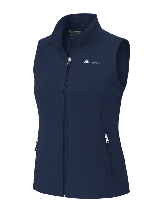 Navy Womens Core Soft Shell Vest w/Majesco Logo