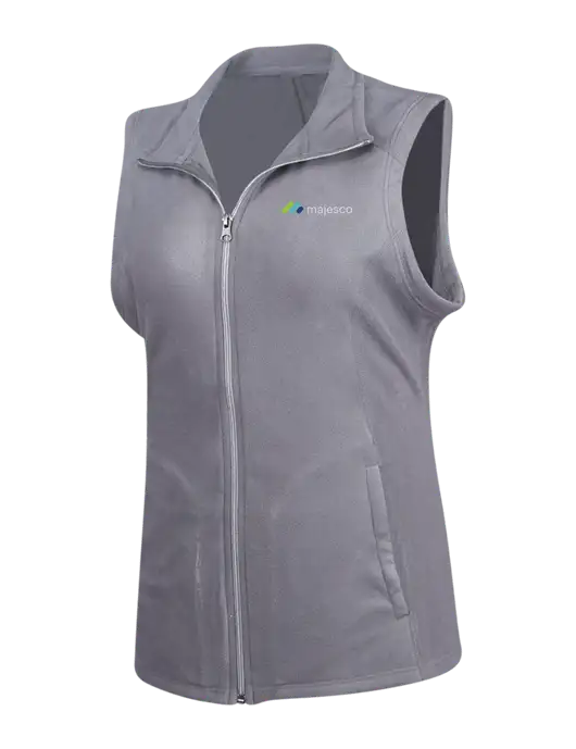 Medium Grey Womens Microfleece Vest w/Majesco Logo