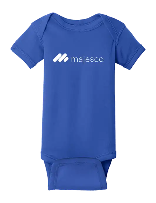 Rabbit Skins Royal Infant Short Sleeve Baby Rib Bodysuit w/Majesco Logo