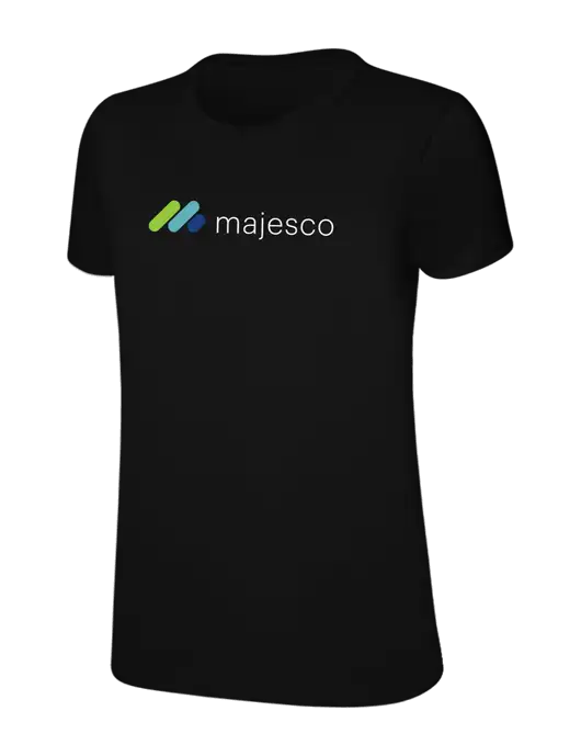 Womens Ring Spun Jet Black 4.5 oz T-Shirt w/Majesco Logo