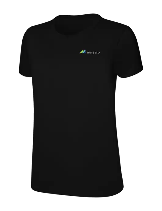 Womens Ring Spun Jet Black 4.5 oz T-Shirt w/Majesco Logo