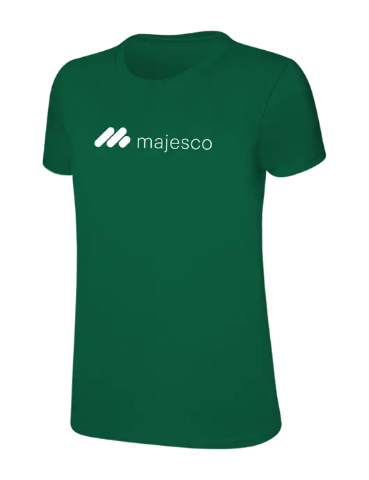 Womens Ring Spun Kelly Green 4.5 oz T-Shirt w/Majesco Logo