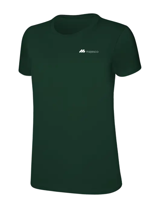 Womens Ring Spun Forest Green 4.5 oz T-Shirt w/Majesco Logo