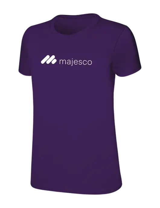 Womens Ring Spun Purple 4.5 oz T-Shirt w/Majesco Logo