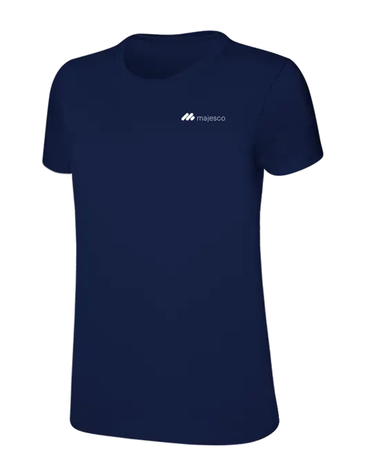 Womens Ring Spun Navy 4.5 oz T-Shirt w/Majesco Logo