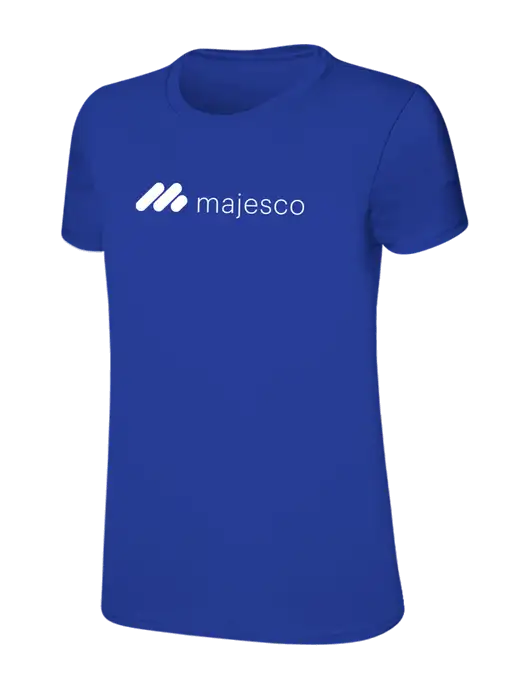 Womens Ring Spun Royal 4.5 oz T-Shirt w/Majesco Logo