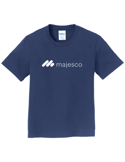 Youth Ring Spun Navy 4.5 oz T-Shirt w/Majesco Logo