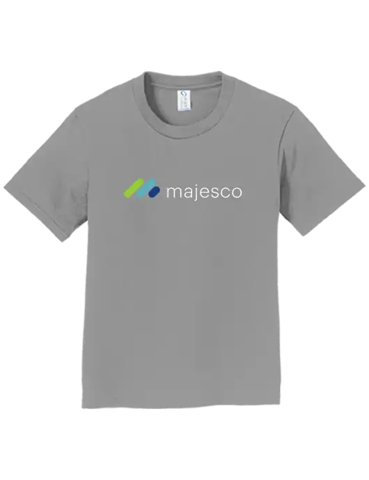 Youth Ring Spun Medium Grey 4.5 oz T-Shirt w/Majesco Logo
