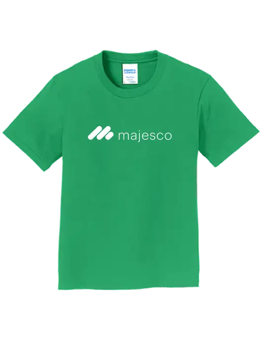 Youth Ring Spun Kelly Green 4.5 oz T-Shirt w/Majesco Logo