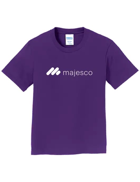 Youth Ring Spun Purple 4.5 oz T-Shirt w/Majesco Logo