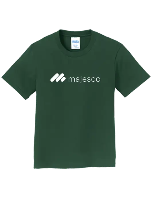 Youth Ring Spun Forest Green 4.5 oz T-Shirt w/Majesco Logo