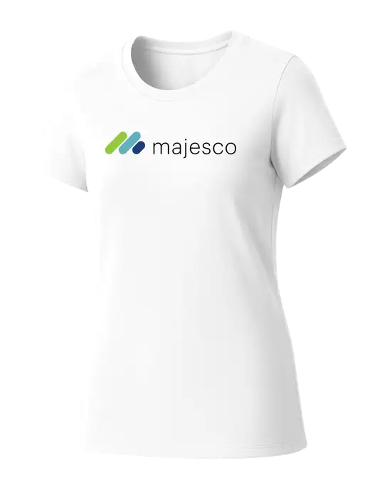 Womens Seriously Soft White T-Shirt w/Majesco Logo