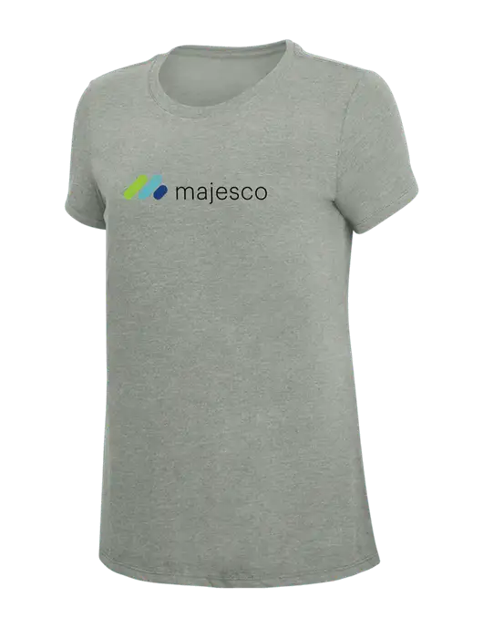 Womens Simply Soft Grey Frost 4.5oz  Poly/Combed Ring Spun Cotton T-Shirt w/Majesco Logo