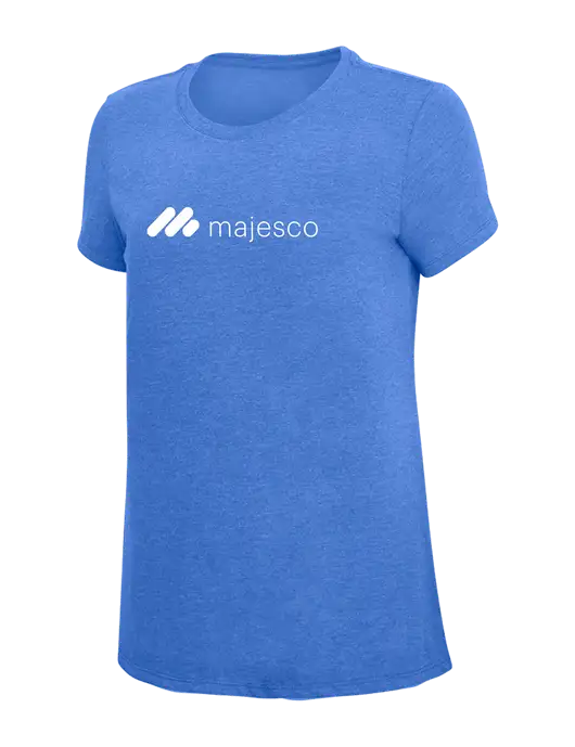 Womens Simply Soft Royal Frost 4.5oz  Poly/Combed Ring Spun Cotton T-Shirt w/Majesco Logo