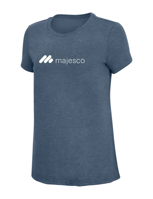 Womens Simply Soft Navy Frost 4.5oz  Poly/Combed Ring Spun Cotton T-Shirt w/Majesco Logo
