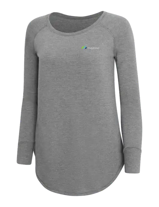 Womens Perfect Wide Collar Tunic Tri-Blend Grey Frost 4.5 oz T-Shirt w/Majesco Logo