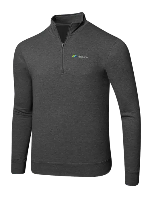 Dark Heather Grey 8.5 oz Ring Spun 1/4 Zip Pullover Sweatshirt w/Majesco Logo