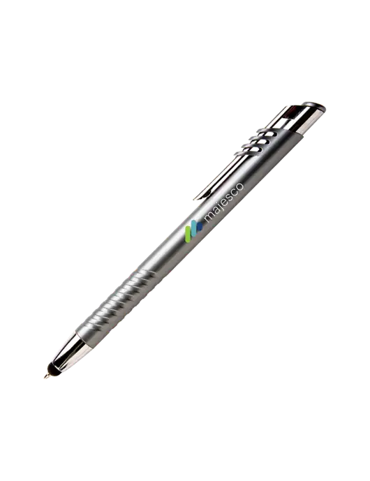 Schirhart Grey Stylus Pen - Blue Ink w/Majesco Logo