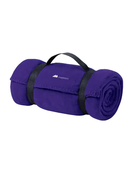 Casual Purple Fleece Blanket With Strap w/Majesco Logo