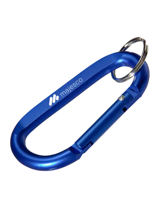 Blue Carabiner & Key Ring w/Majesco Logo