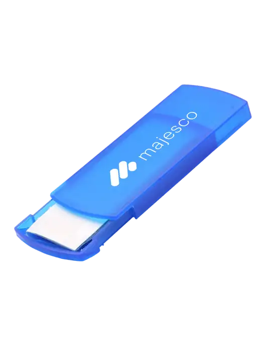 Slide Right Blue Bandage Dispenser w/Majesco Logo