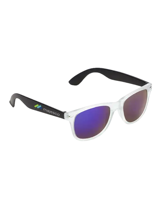Key West Black Mirrored Sunglasses w/Majesco Logo
