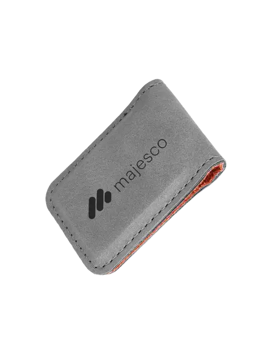 Gray Leatherette Money Clip w/Majesco Logo