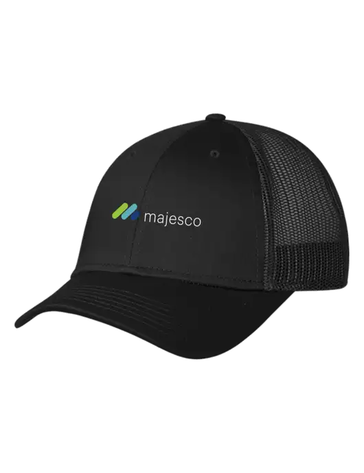 Black Mesh Trucker Cap Snap Back w/Majesco Logo