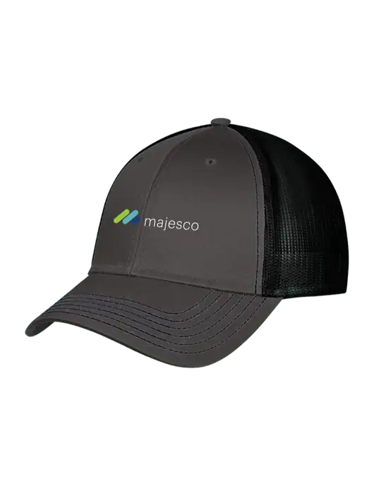 Charcoal & Black Mesh Trucker Cap Snap Back w/Majesco Logo