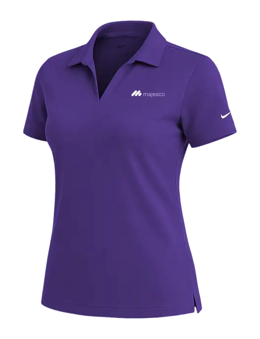 NIKE Purple Womens Dri-Fit Micro Pique Polo w/Majesco Logo