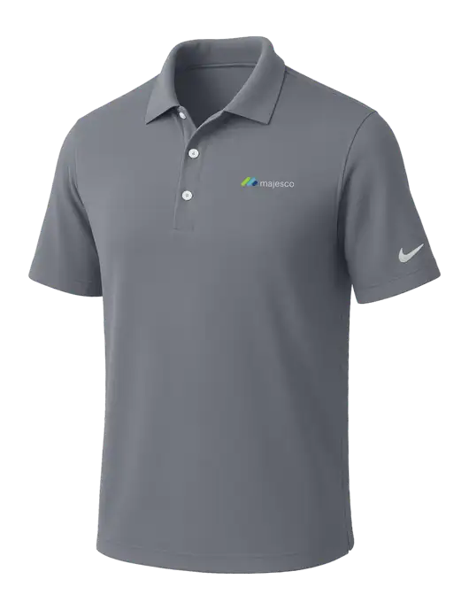 NIKE Medium Grey Dri-Fit Micro Pique Polo w/Majesco Logo