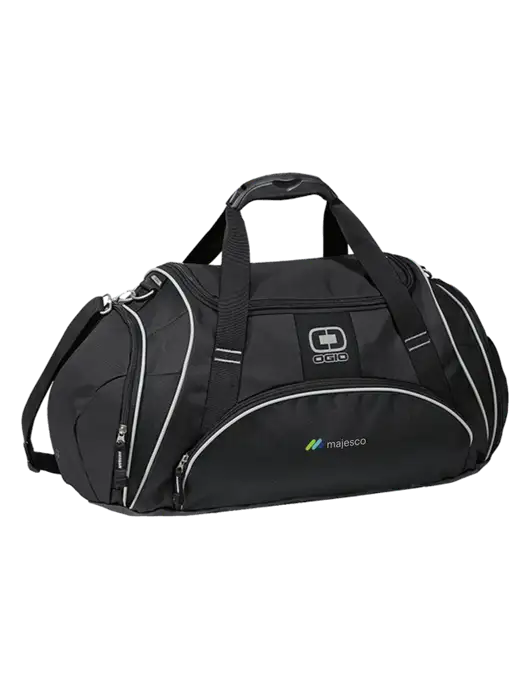 OGIO Black Crunch Duffel
 w/Majesco Logo