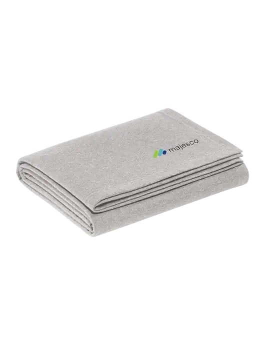 Recycled Light Heather Grey Blanket w/Majesco Logo