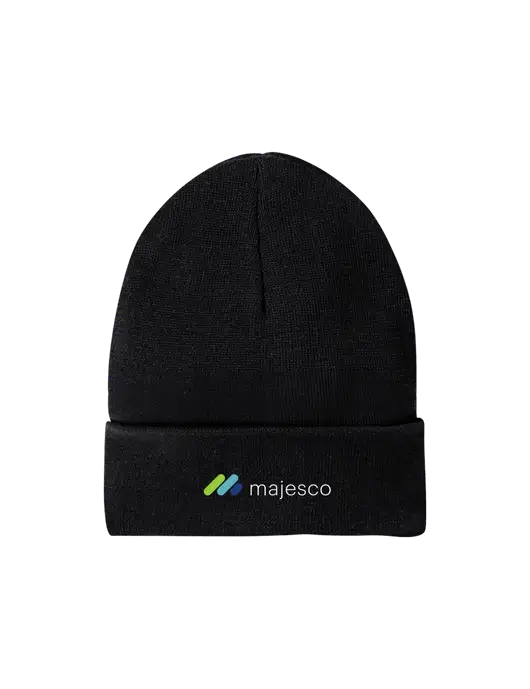 Recycled Black Beanie w/Majesco Logo