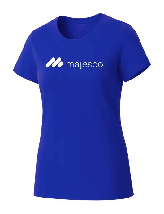 Womens Seriously Soft Royal T-Shirt w/Majesco Logo