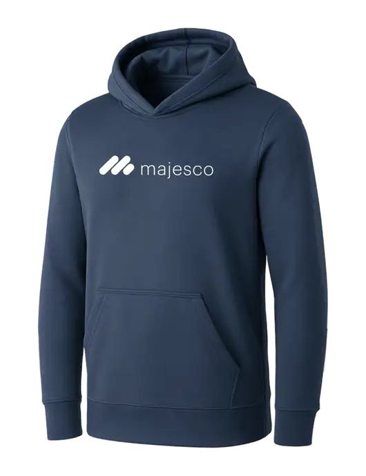 Womens Navy Core Fleece Pullover Hooded Sweatshirt w/Majesco Logo